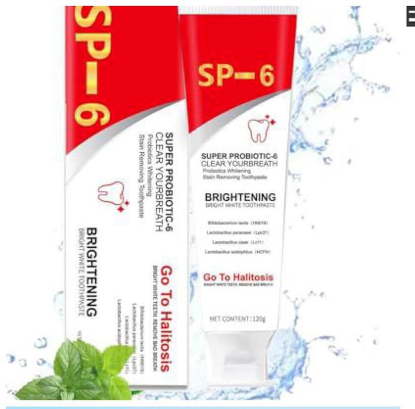 Premium SP-6 Ultra Whitening Probiotic Toothpaste – Advanced Stain Removal & Fresh Breath